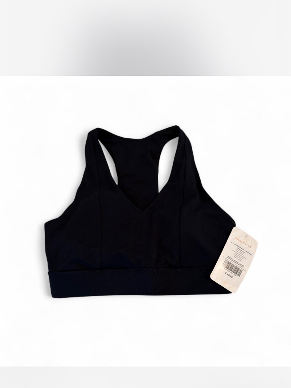 Fabletics Black V-Neck Racerback Sports Bra